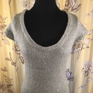 🔥Wet Seal Sweater Dress Silver Sequined
